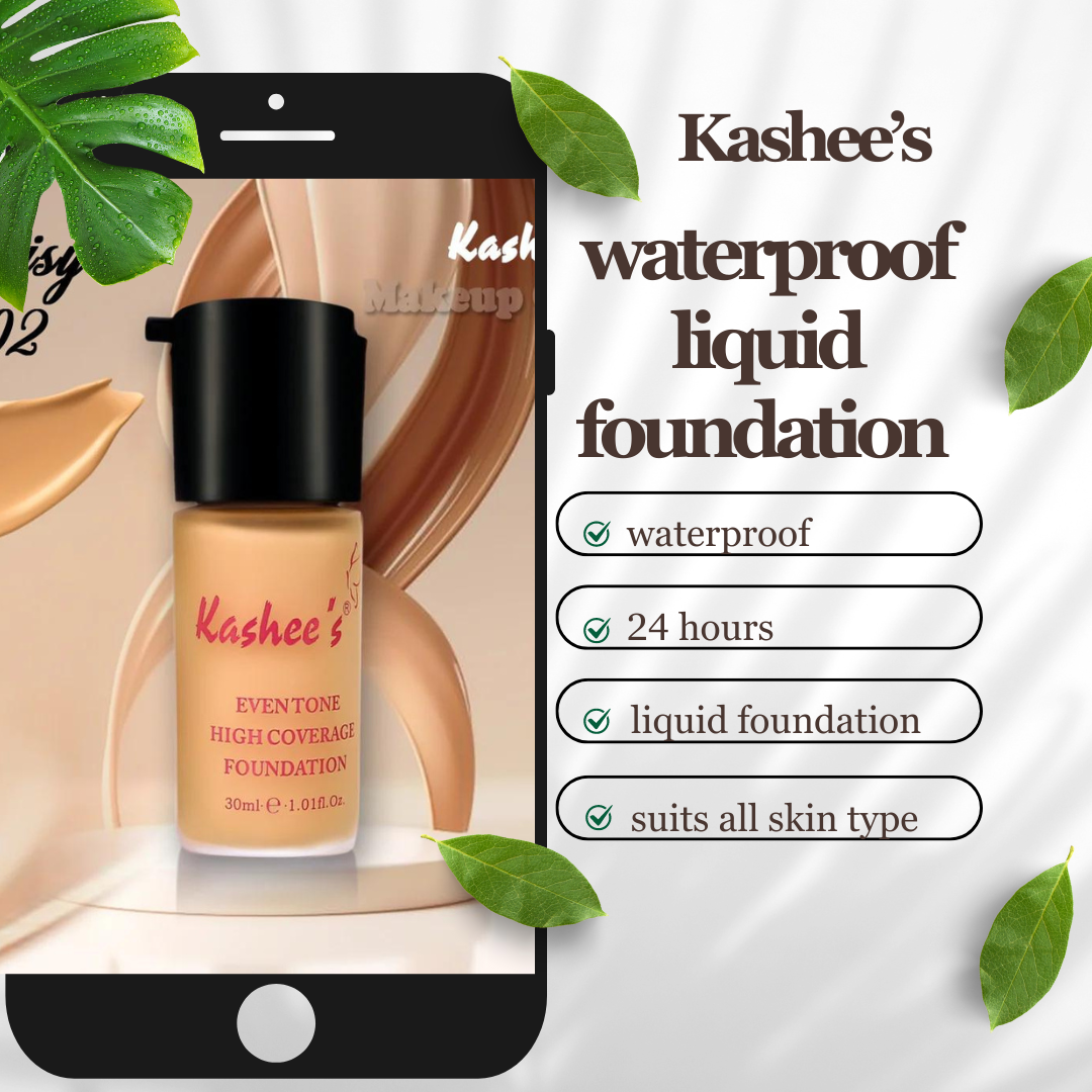 kashee's Liquid Foundation Eventone High Coverage 24 Hours Water Proof